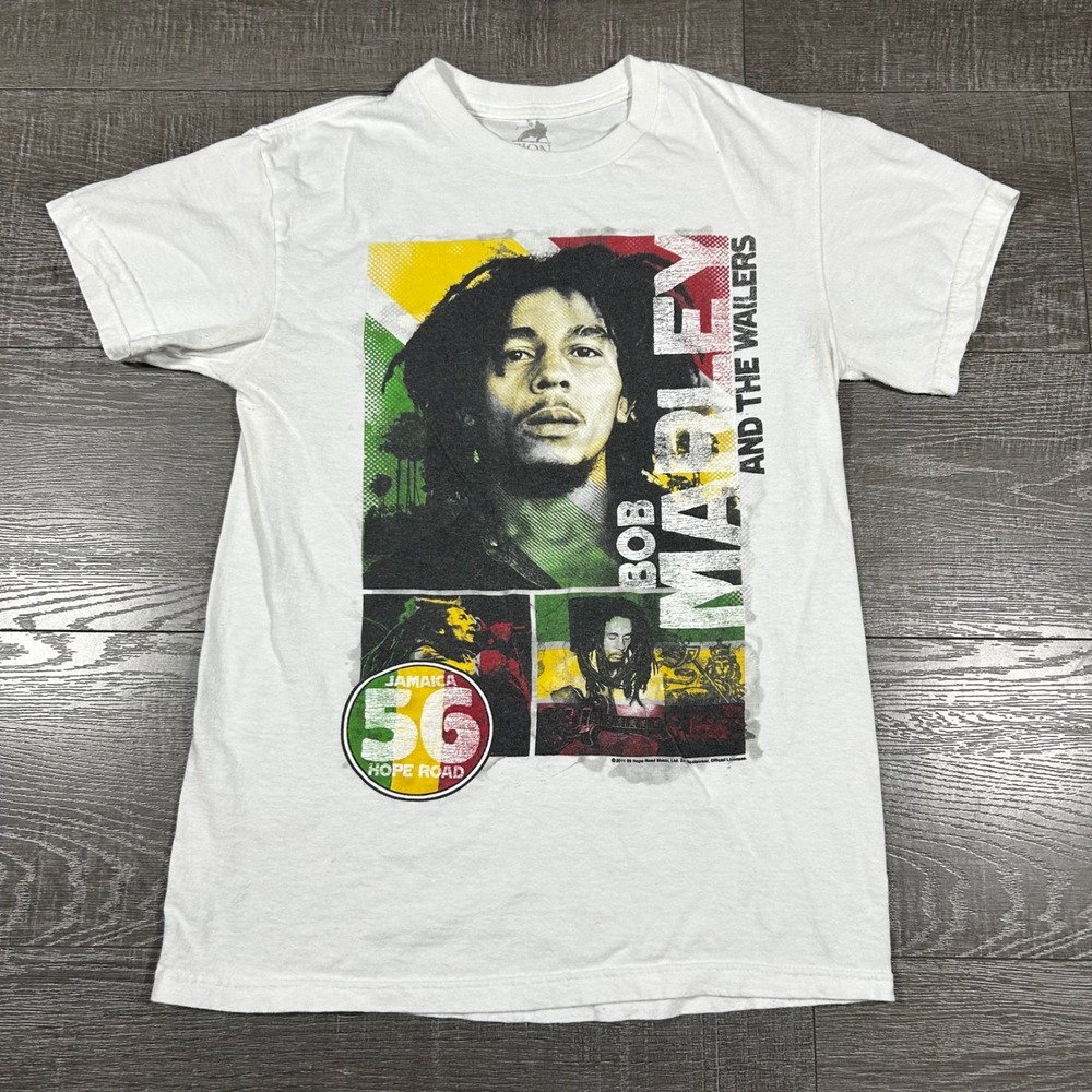 Zion Bob Marley and the Wailers Graphic T-Shirt White Small 2011 56 Hope Road
